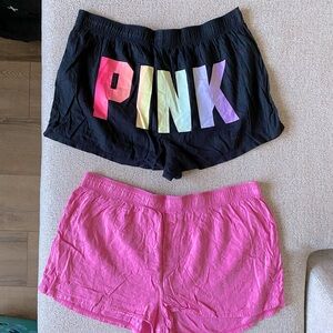 TWO Victorias Secret PINK Pajama Shorts size L